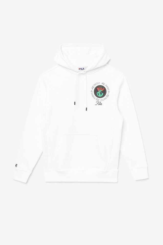 Fila Hoodie Panske Hunt Biele - YZJEM6051